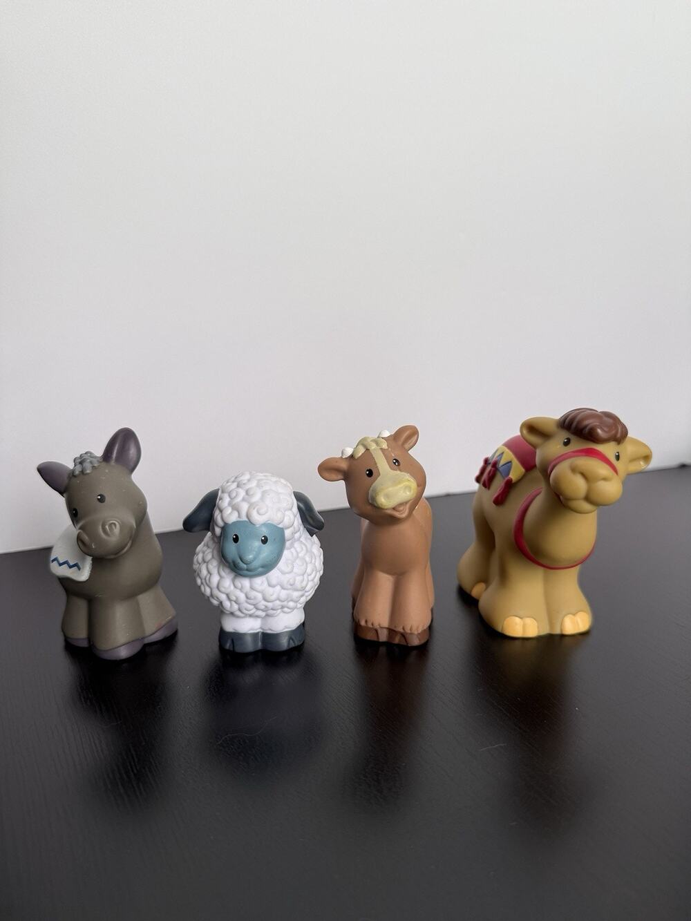 Fisher Price Little People Nativity Animals Donkey Camel Sheep Cow 4 Pc Lot